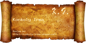 Konkoly Irma névjegykártya