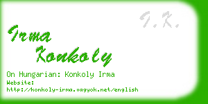 irma konkoly business card